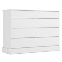 Sikaic Dresser No Handle Design Dresser with 8 Drawers White White / Engineered Wood / Modern
