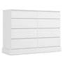 Sikaic Dresser No Handle Design Dresser with 8 Drawers White White / Engineered Wood / Modern