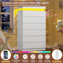 Sikaic Dresser Tall Dresser with LED Light and 6 Drawers White White / Engineered Wood / Modern