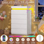 Sikaic Dresser Tall Dresser with LED Light White White / Engineered Wood / Modern