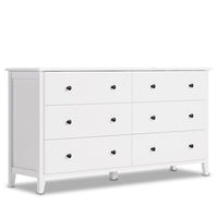 Sikaic Dresser 6 Drawers Double Dresser with Large Capacity White White / Modern