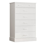 Sikaic Dresser 7 Drawers Dresser White White / Modern / Engineered Wood