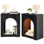 Sikaic End Table 2PCS Sikaic Arched End Table with LED Lighting Matte Black Black / Engineered Wood / Modern