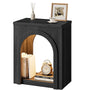 Sikaic End Table Sikaic Arched End Table with LED Lighting Matte Black Black / Engineered Wood / Modern