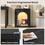 Sikaic End Table Sikaic Arched End Table with LED Lighting Matte Black Black / Engineered Wood / Modern