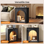 Sikaic End Table Sikaic Arched End Table with LED Lighting Matte Black Black / Engineered Wood / Modern