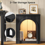 Sikaic End Table Sikaic Arched End Table with LED Lighting Matte Black Black / Engineered Wood / Modern