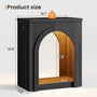 Sikaic End Table Sikaic Arched End Table with LED Lighting Matte Black Black / Engineered Wood / Modern