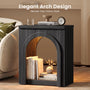 Sikaic End Table Sikaic Arched End Table with LED Lighting Matte Black Black / Engineered Wood / Modern