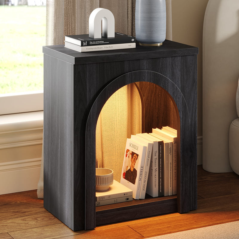Arched End Table with LED Lighting