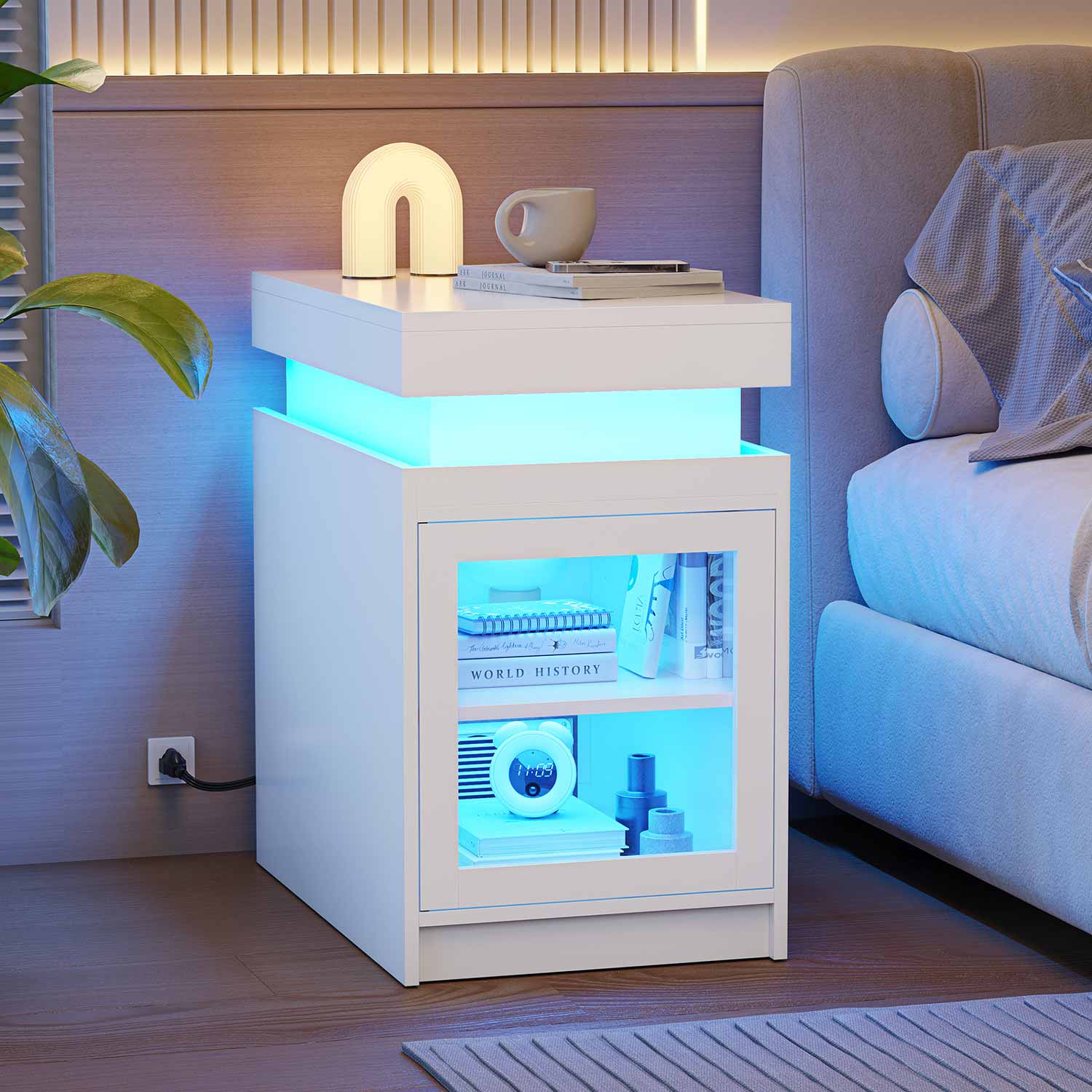 End table with lamp and charging station hotsell