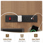 Sikaic Executive Desk Charging Station Large Home Office Desks & U-Shaped Legs Brown Brown / Engineered Wood / Modern