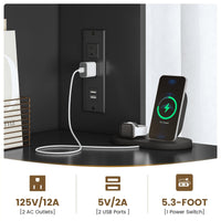 Sikaic File Cabinet File Cabinet with Bookshelf Black Black / Engineered Wood / Modern