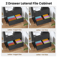 Sikaic File Cabinet File Cabinet with Bookshelf Black Black / Engineered Wood / Modern