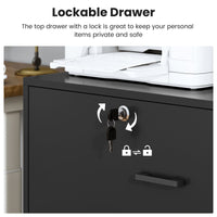 Sikaic File Cabinet File Cabinet with Bookshelf Black Black / Engineered Wood / Modern