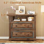 Sikaic File Cabinet File Cabinet with Printer Stand and 2 Drawers Brown Brown / Engineered Wood / Farmhouse