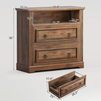 Sikaic File Cabinet File Cabinet with Printer Stand and 2 Drawers Brown Brown / Engineered Wood / Farmhouse