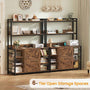 Sikaic File Cabinet Vertical File Cabinet with Lock and Charging Station & Printer Stand Open Storage Shelf for Home Office Rustic Brown Brown / Engineered Wood / Modern