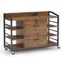 Sikaic File Cabinet 44 Inches File Cabinet with 2 Drawers Rustic Brown Brown / Rustic / Wood