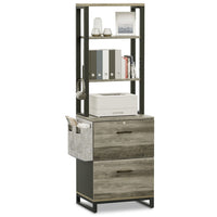 Sikaic File Cabinet 2 Drawer File Cabinet with Lock Oak Grey Oak Grey / Modern