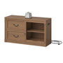 Sikaic File Cabinet 2 Drawer File Cabinet with Lock Printer Shelf and Charging Station Walnut Walnut / Engineered Wood / Farmhouse