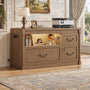 Sikaic File Cabinet 3 Drawer Lateral File Cabinet with Lock Charging Station and LED Light Walnut Walnut / Engineered Wood / Farmhouse