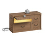 Sikaic File Cabinet 3 Drawer Lateral File Cabinet with Lock Charging Station and LED Light Walnut Walnut / Engineered Wood / Farmhouse