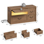 Sikaic File Cabinet 3 Drawer Lateral File Cabinet with Lock Charging Station and LED Light Walnut Walnut / Engineered Wood / Farmhouse