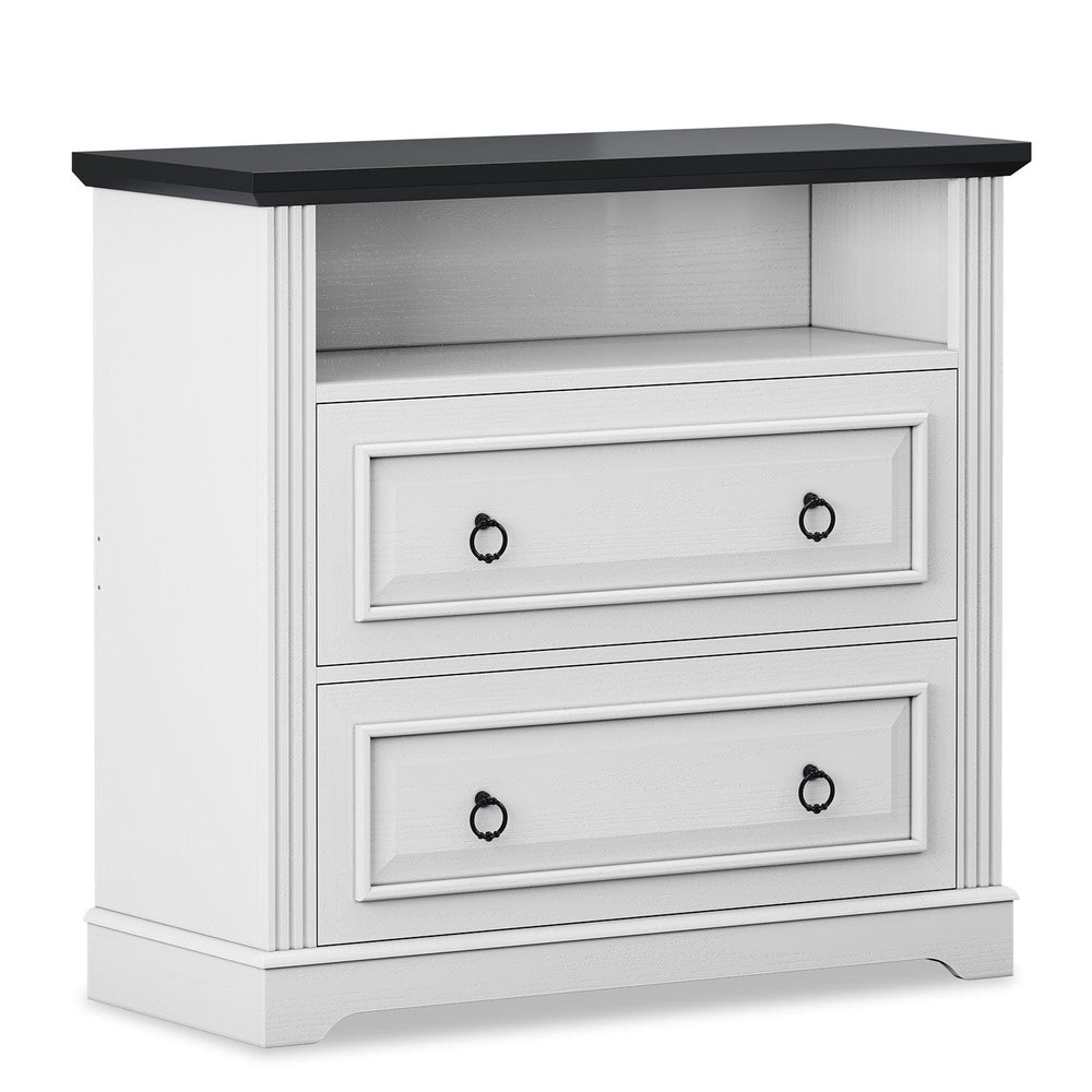 Sikaic File Cabinet File Cabinet with Printer Stand and 2 Drawers White White / Engineered Wood / Farmhouse