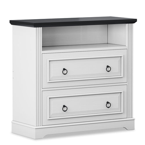 Sikaic File Cabinet File Cabinet with Printer Stand and 2 Drawers White White / Engineered Wood / Farmhouse