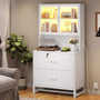 Sikaic File Cabinet File Cabinet with Bookshelf White White / Engineered Wood / Modern