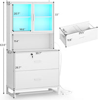 Sikaic File Cabinet File Cabinet with Bookshelf White White / Engineered Wood / Modern