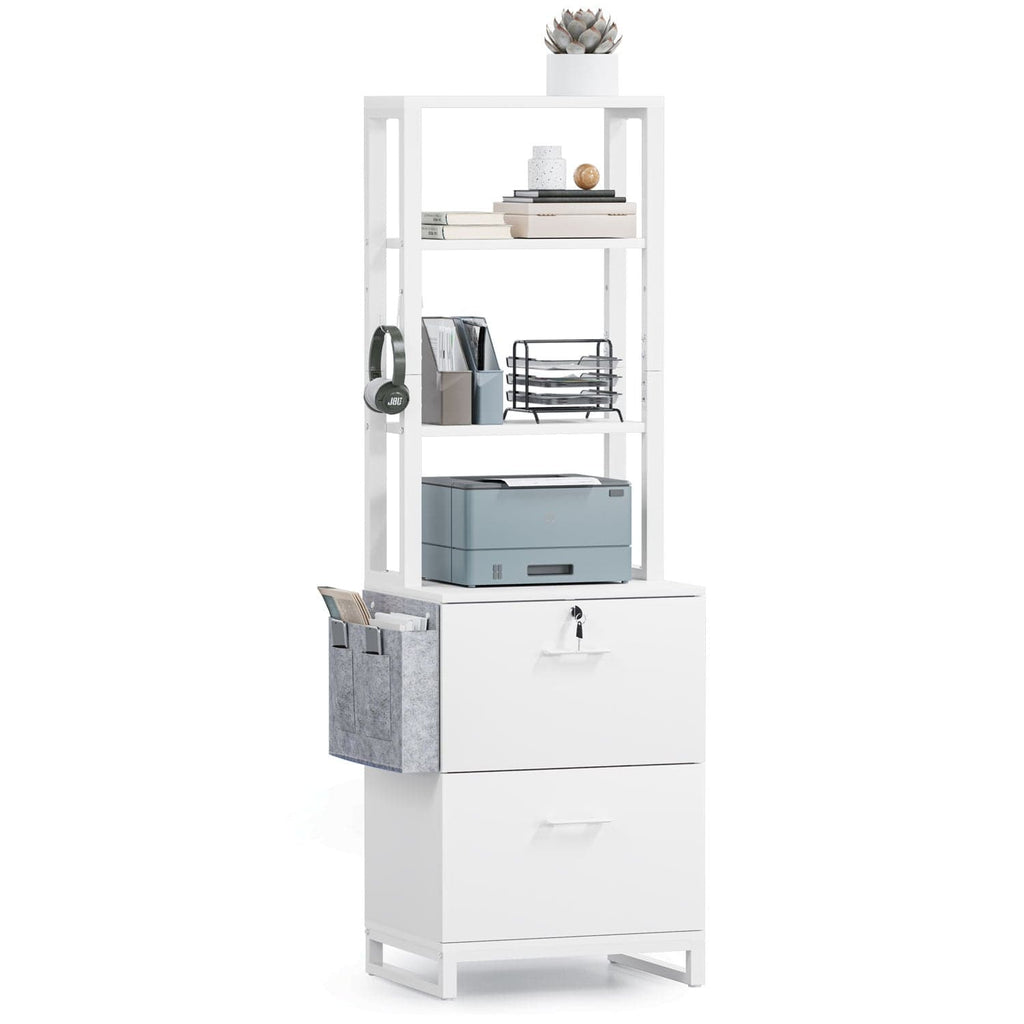 2 Drawer File Cabinet with Lock Storage White