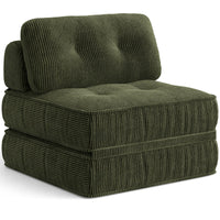 Sikaic Folding Sofa Convertible Folding Sofa Bed Lounge Chair with Pillows Dark Green Dark Green / Corduroy + Sponge / Modern