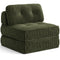 Sikaic Folding Sofa Convertible Folding Sofa Bed Lounge Chair with Pillows Dark Green Dark Green / Corduroy + Sponge / Modern