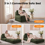 Sikaic Folding Sofa Convertible Folding Sofa Bed Lounge Chair with Pillows Dark Green Dark Green / Corduroy + Sponge / Modern