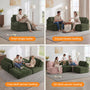 Sikaic Folding Sofa Convertible Folding Sofa Bed Lounge Chair with Pillows Dark Green Dark Green / Corduroy + Sponge / Modern