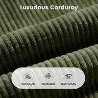 Sikaic Folding Sofa Convertible Folding Sofa Bed Lounge Chair with Pillows Dark Green Dark Green / Corduroy + Sponge / Modern