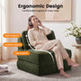Sikaic Folding Sofa Convertible Folding Sofa Bed Lounge Chair with Pillows Dark Green Dark Green / Corduroy + Sponge / Modern