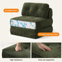 Sikaic Folding Sofa Convertible Folding Sofa Bed Lounge Chair with Pillows Dark Green Dark Green / Corduroy + Sponge / Modern