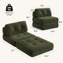 Sikaic Folding Sofa Convertible Folding Sofa Bed Lounge Chair with Pillows Dark Green Dark Green / Corduroy + Sponge / Modern