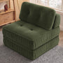 Sikaic Folding Sofa Convertible Folding Sofa Bed Lounge Chair with Pillows Dark Green Dark Green / Corduroy + Sponge / Modern