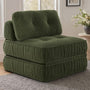 Sikaic Folding Sofa Convertible Folding Sofa Bed Lounge Chair with Pillows Dark Green Dark Green / Corduroy + Sponge / Modern