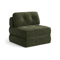 Sikaic Folding Sofa Convertible Folding Sofa Bed Lounge Chair with Pillows Dark Green Dark Green / Corduroy + Sponge / Modern