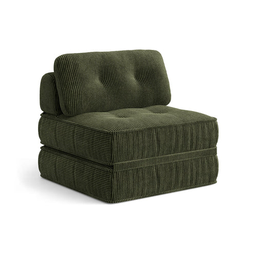Sikaic Folding Sofa Convertible Folding Sofa Bed Lounge Chair with Pillows Dark Green Dark Green / Corduroy + Sponge / Modern