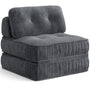 Sikaic Folding Sofa Convertible Folding Sofa Bed Lounge Chair with Pillows Grey Grey / Corduroy + Sponge / Modern