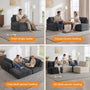 Sikaic Folding Sofa Convertible Folding Sofa Bed Lounge Chair with Pillows Grey Grey / Corduroy + Sponge / Modern