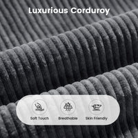 Sikaic Folding Sofa Convertible Folding Sofa Bed Lounge Chair with Pillows Grey Grey / Corduroy + Sponge / Modern