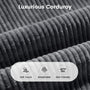 Sikaic Folding Sofa Convertible Folding Sofa Bed Lounge Chair with Pillows Grey Grey / Corduroy + Sponge / Modern