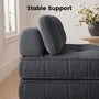 Sikaic Folding Sofa Convertible Folding Sofa Bed Lounge Chair with Pillows Grey Grey / Corduroy + Sponge / Modern